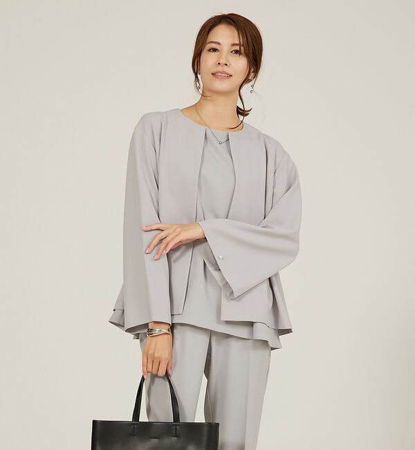 abahouse mavie「【WEB Domani掲載】【セットアップ対応/エニデイカセット】ノーカラーボレ」|ノーカラージャケット|