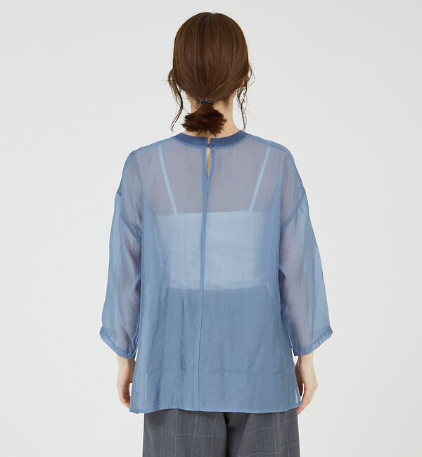 abahouse mavie「【シアートップス】７分袖シアーTシャツ」|Tシャツ・カットソー|