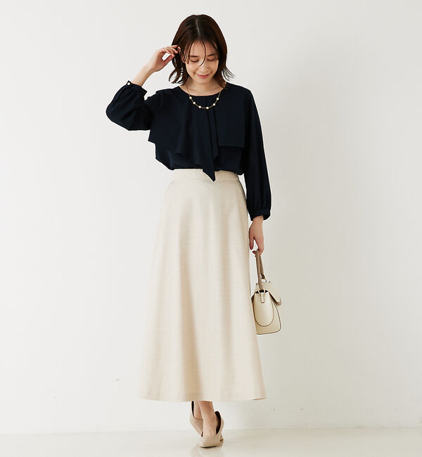 abahouse mavie「ジョーゼットワイドフリルブラウス」|シャツ・ブラウス|