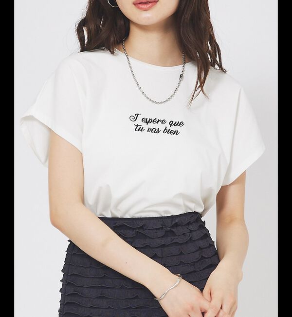 abahouse mavie「刺繍ロゴTシャツ」|Tシャツ・カットソー|ホワイト系その他1