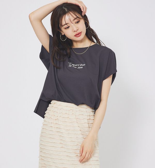 abahouse mavie「刺繍ロゴTシャツ」|Tシャツ・カットソー|