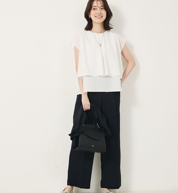 abahouse mavie「【エニデイカセット・サマー】ジョーゼットタックフレアーブラウス」|シャツ・ブラウス|