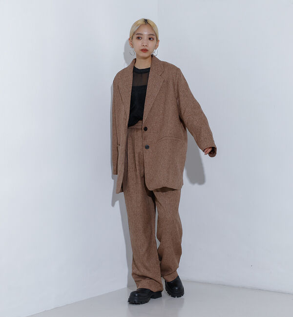 NOMINE「【セットアップ着用可】シャーク タックワイドパンツ」|スラックス|