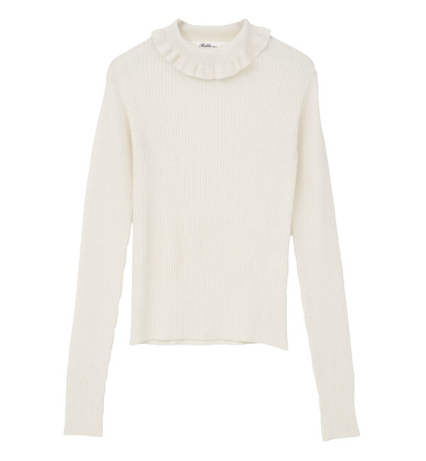 TIARA「【Bilitis dix-sept ans/ビリティス・ディセッタン】Frill Collar Pullover」|ニット・セーター|アイボリー