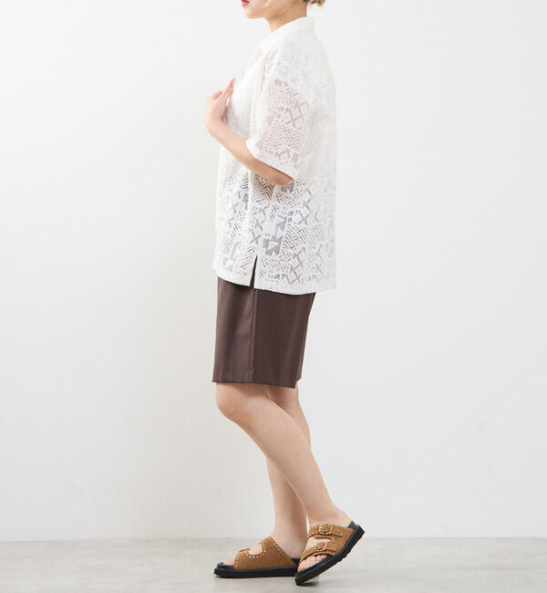 SOFFITTO「【A_/エース】オープンカラーレースシャツ」|シャツ・ブラウス|