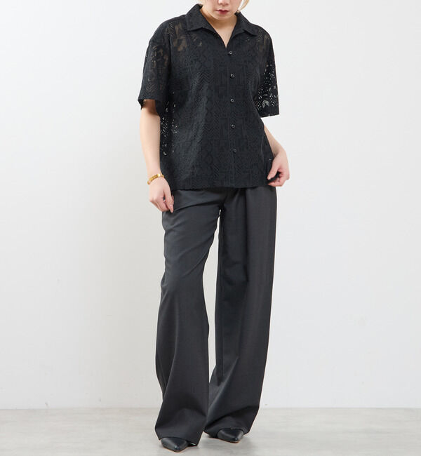 SOFFITTO「【A_/エース】オープンカラーレースシャツ」|シャツ・ブラウス|