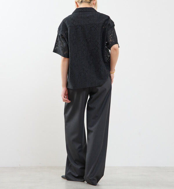 SOFFITTO「【A_/エース】オープンカラーレースシャツ」|シャツ・ブラウス|