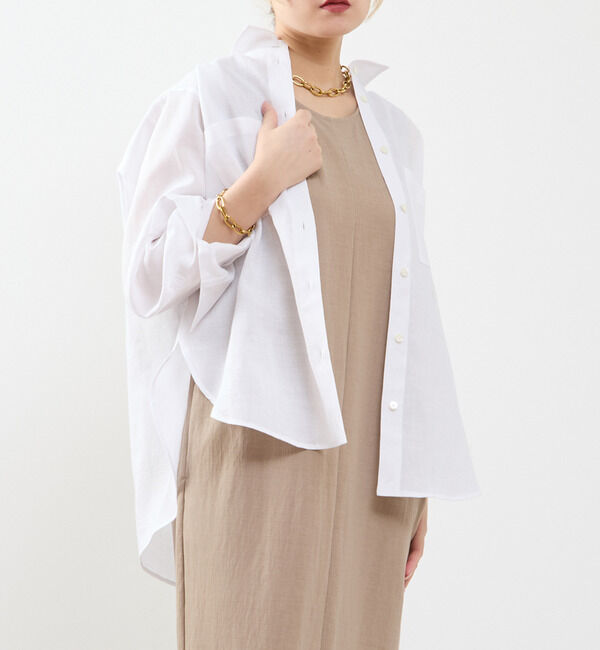 SOFFITTO「リネンビッグシルエット2WAYリネンシャツ」|シャツ・ブラウス|ホワイト