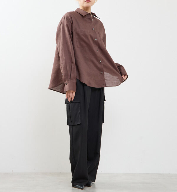 SOFFITTO「リネンビッグシルエット2WAYリネンシャツ」|シャツ・ブラウス|