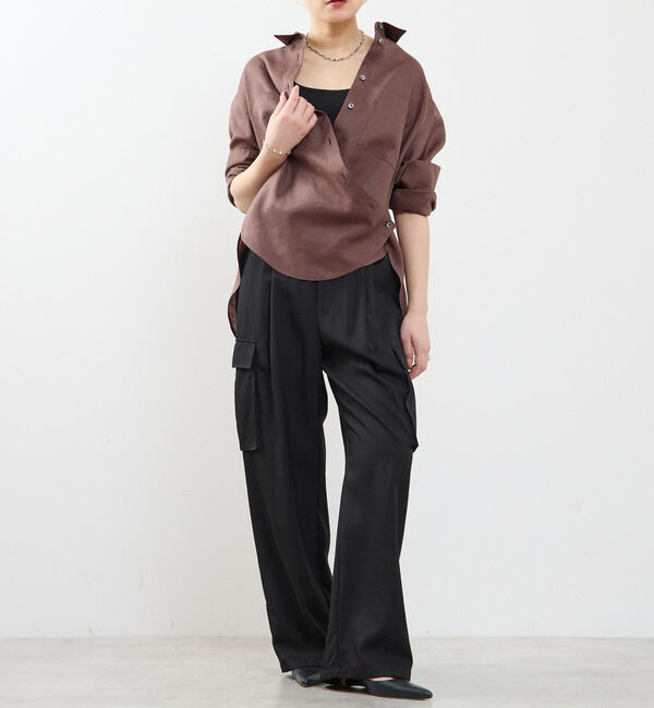 SOFFITTO「リネンビッグシルエット2WAYリネンシャツ」|シャツ・ブラウス|