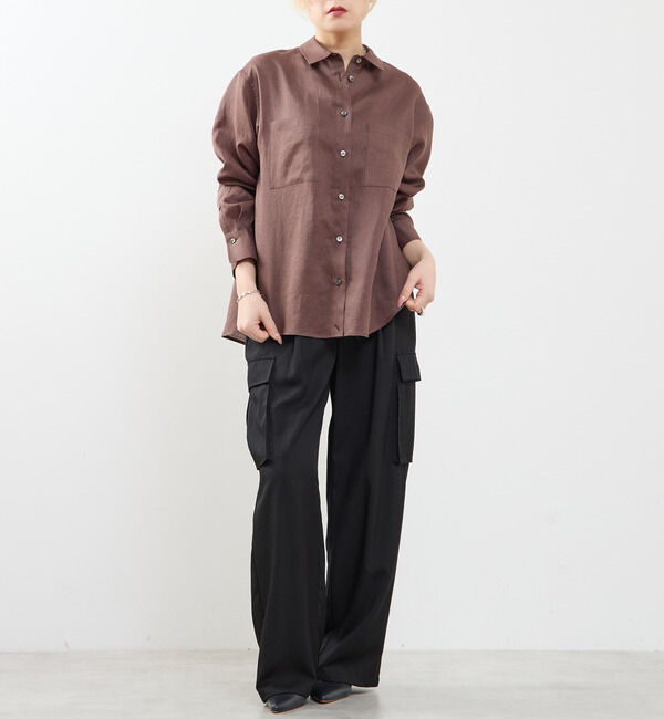 SOFFITTO「リネンビッグシルエット2WAYリネンシャツ」|シャツ・ブラウス|