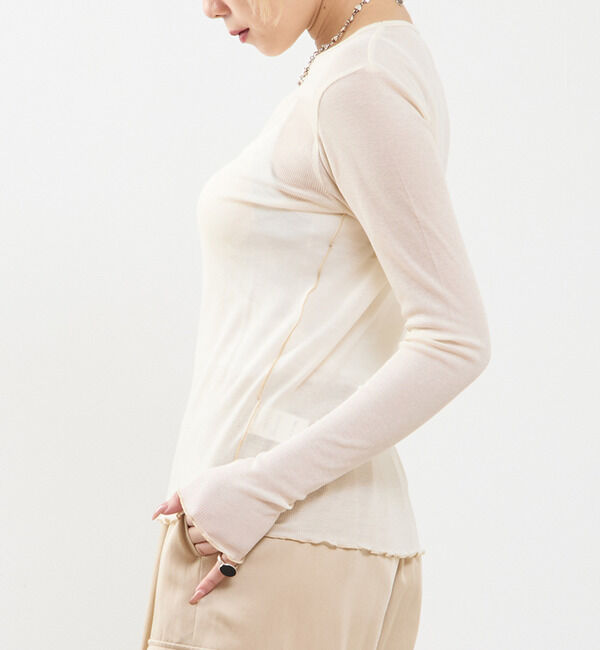 SOFFITTO「【A_/エース】シアーリブソフトテレコプルオーバー」|Tシャツ・カットソー|