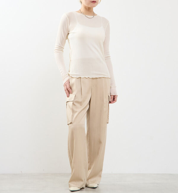 SOFFITTO「【A_/エース】シアーリブソフトテレコプルオーバー」|Tシャツ・カットソー|