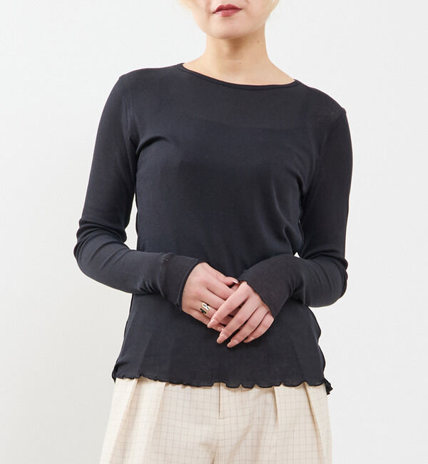 SOFFITTO「【A_/エース】シアーリブソフトテレコプルオーバー」|Tシャツ・カットソー|ネイビー