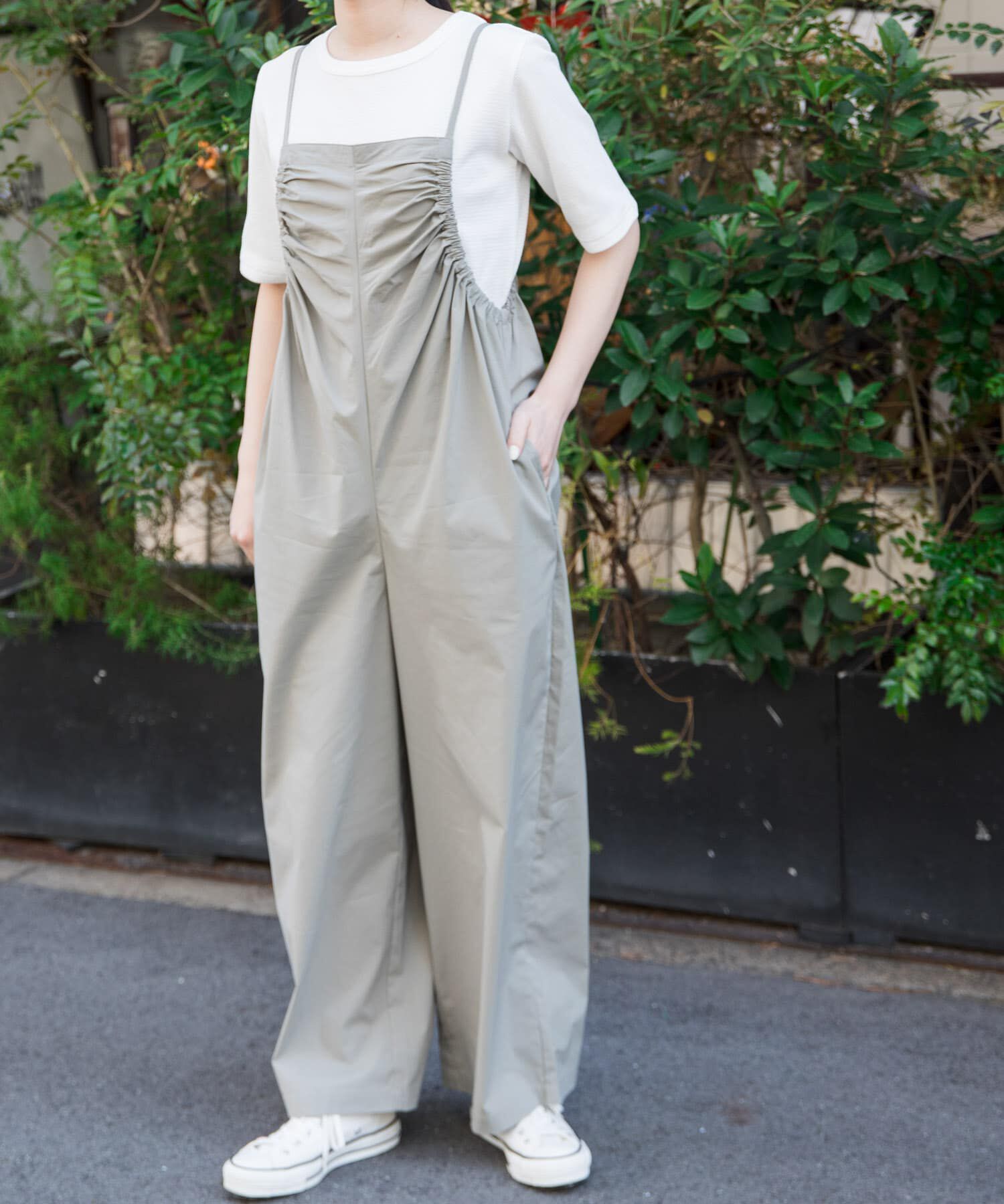 URBAN RESEARCH DOORS「FORK&SPOON　サイドギャザーサロペット」|スカート|