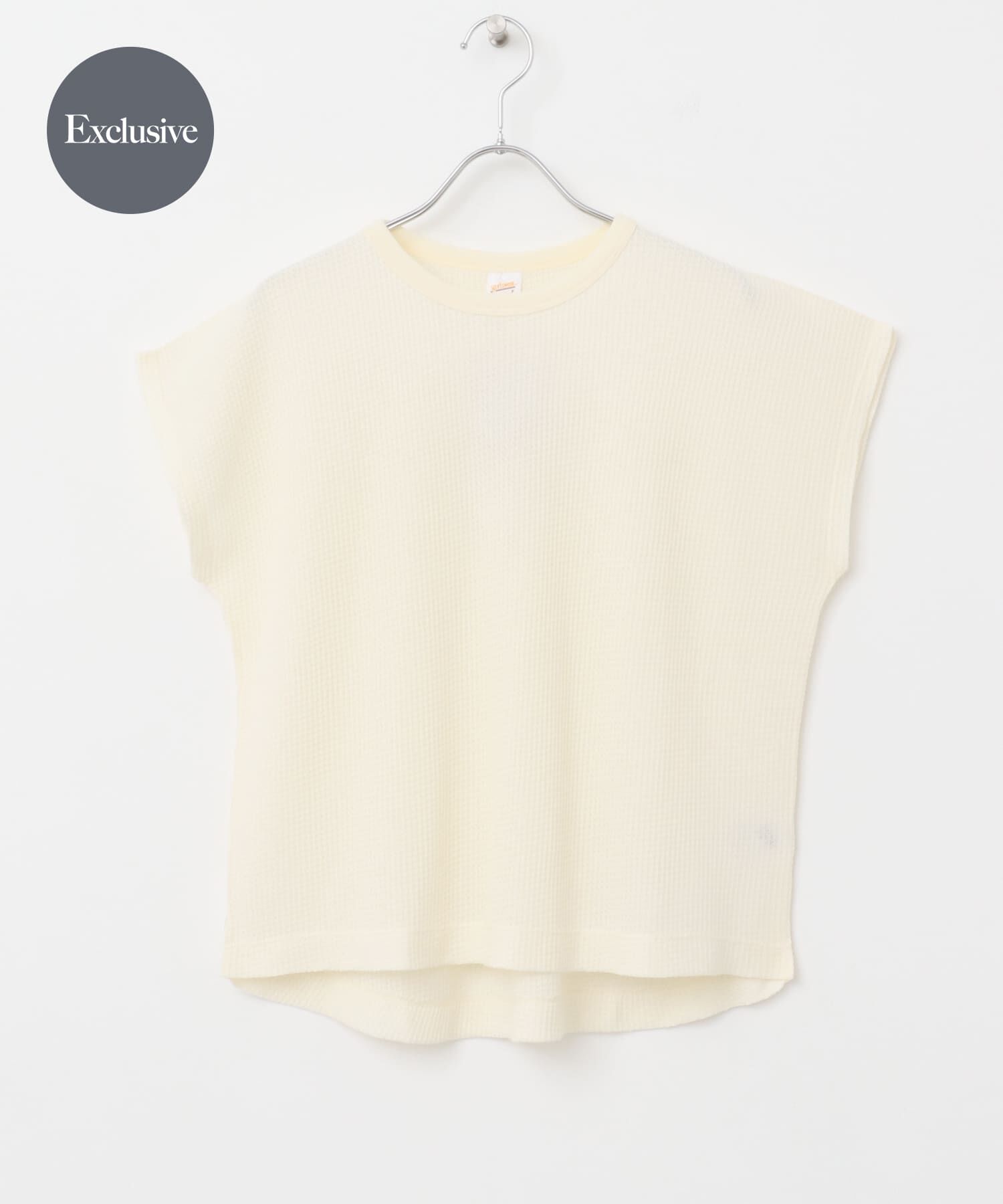 URBAN RESEARCH DOORS「『別注』Sports Wear&times;DOORS　ワッフルフレンチスリーブTシャツ」|Tシャツ・カットソー|アイボリー