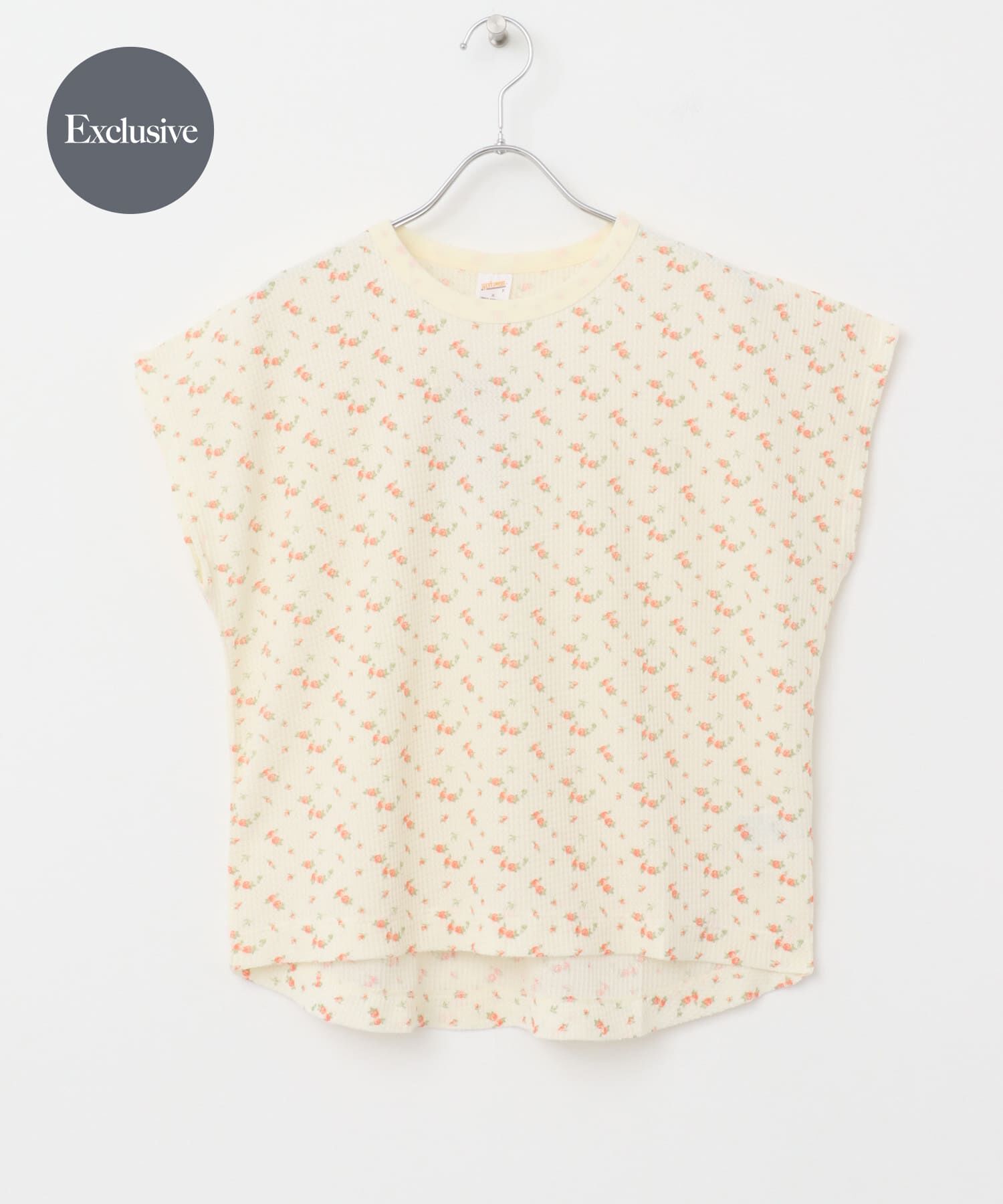 URBAN RESEARCH DOORS「『別注』Sports Wear&times;DOORS　ワッフルフレンチスリーブTシャツ」|Tシャツ・カットソー|ホワイト系その他