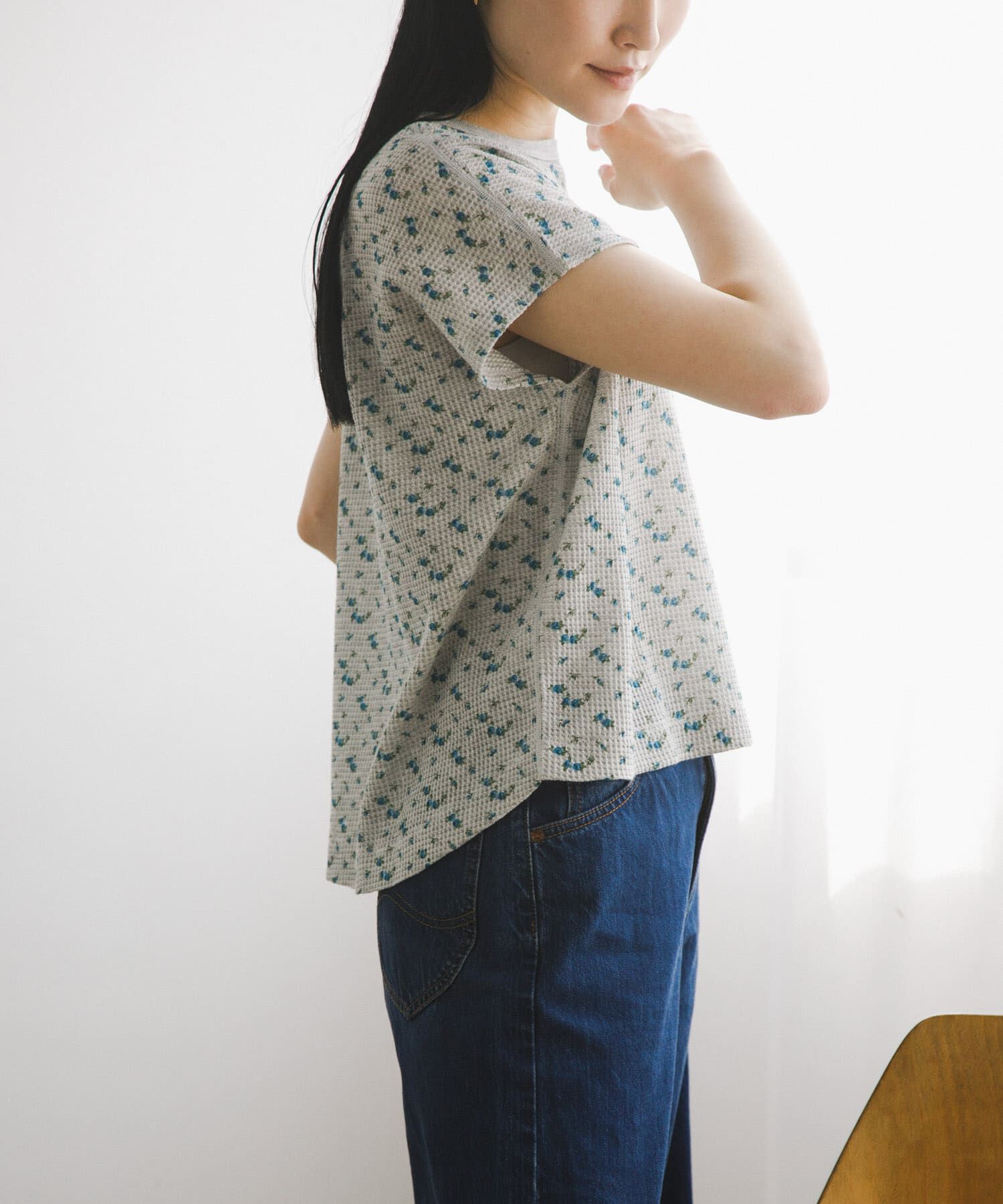 URBAN RESEARCH DOORS「『別注』Sports Wear&times;DOORS　ワッフルフレンチスリーブTシャツ」|Tシャツ・カットソー|