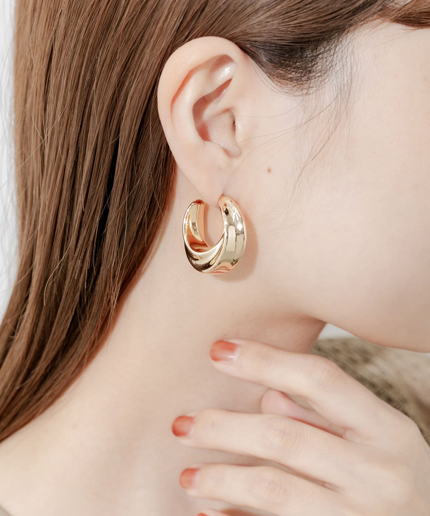 SMELLY「ソリッドフープピアス」|ピアス|ゴールド