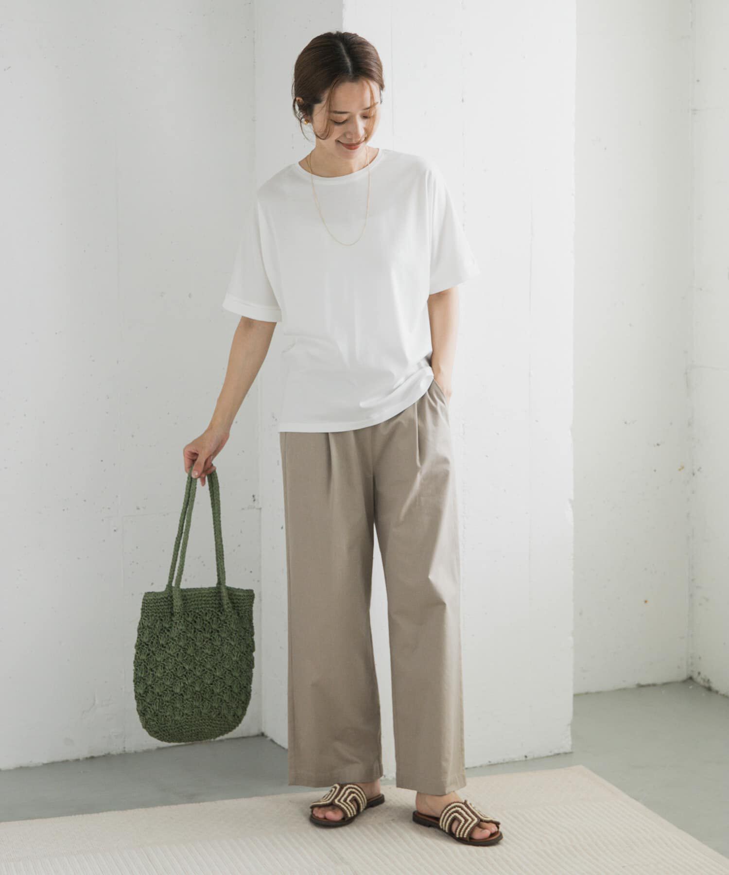 URBAN RESEARCH DOORS「『UVｶｯﾄ/接触冷感 /ﾏｼﾝｳｫｯｼｬﾌﾞﾙ』ｼﾙｷｰｺｯﾄﾝﾛｰﾙ  」|Tシャツ・カットソー|