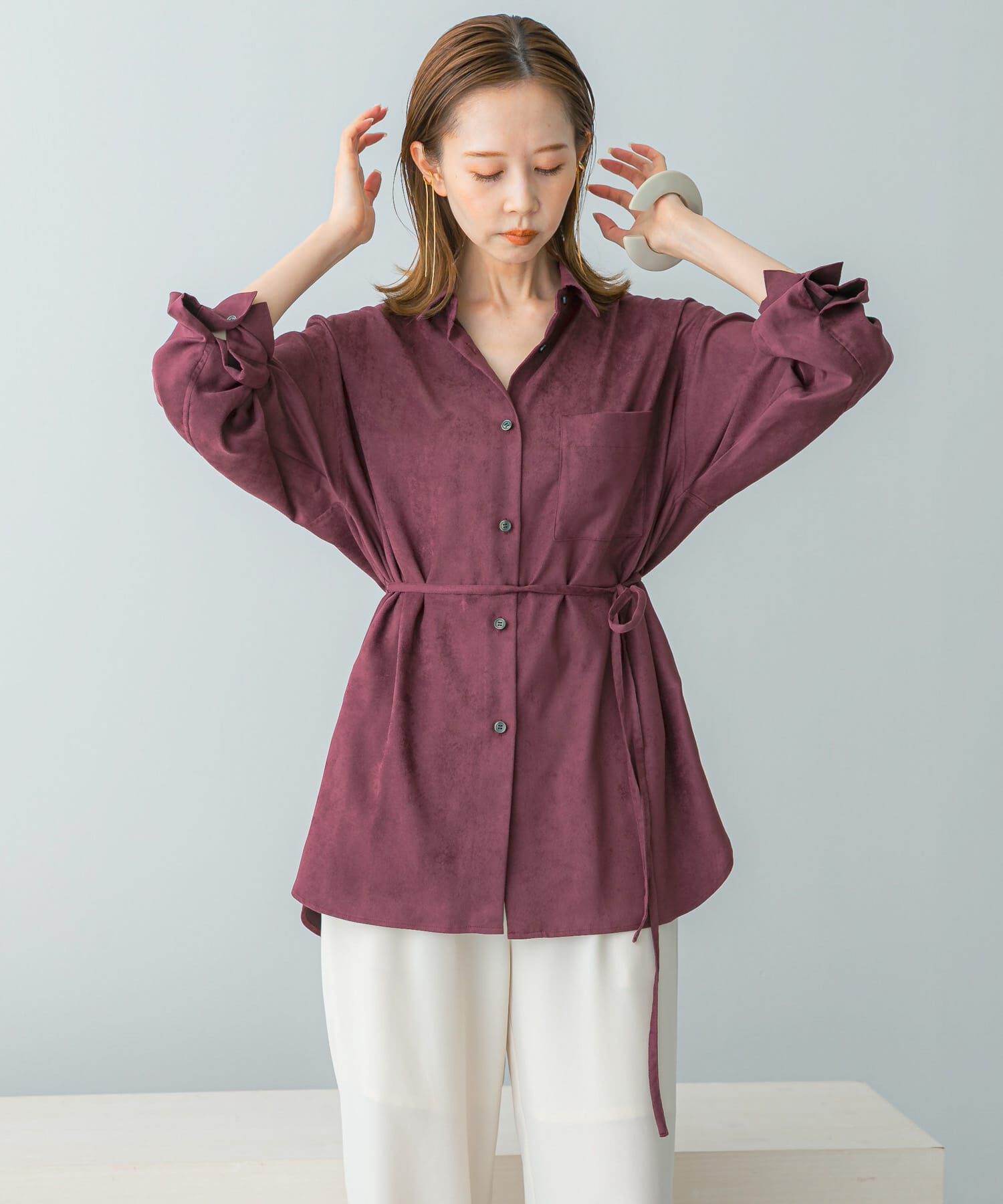 URBAN RESEARCH ROSSO「ピーチタッチデザインシャツ」|シャツ・ブラウス|