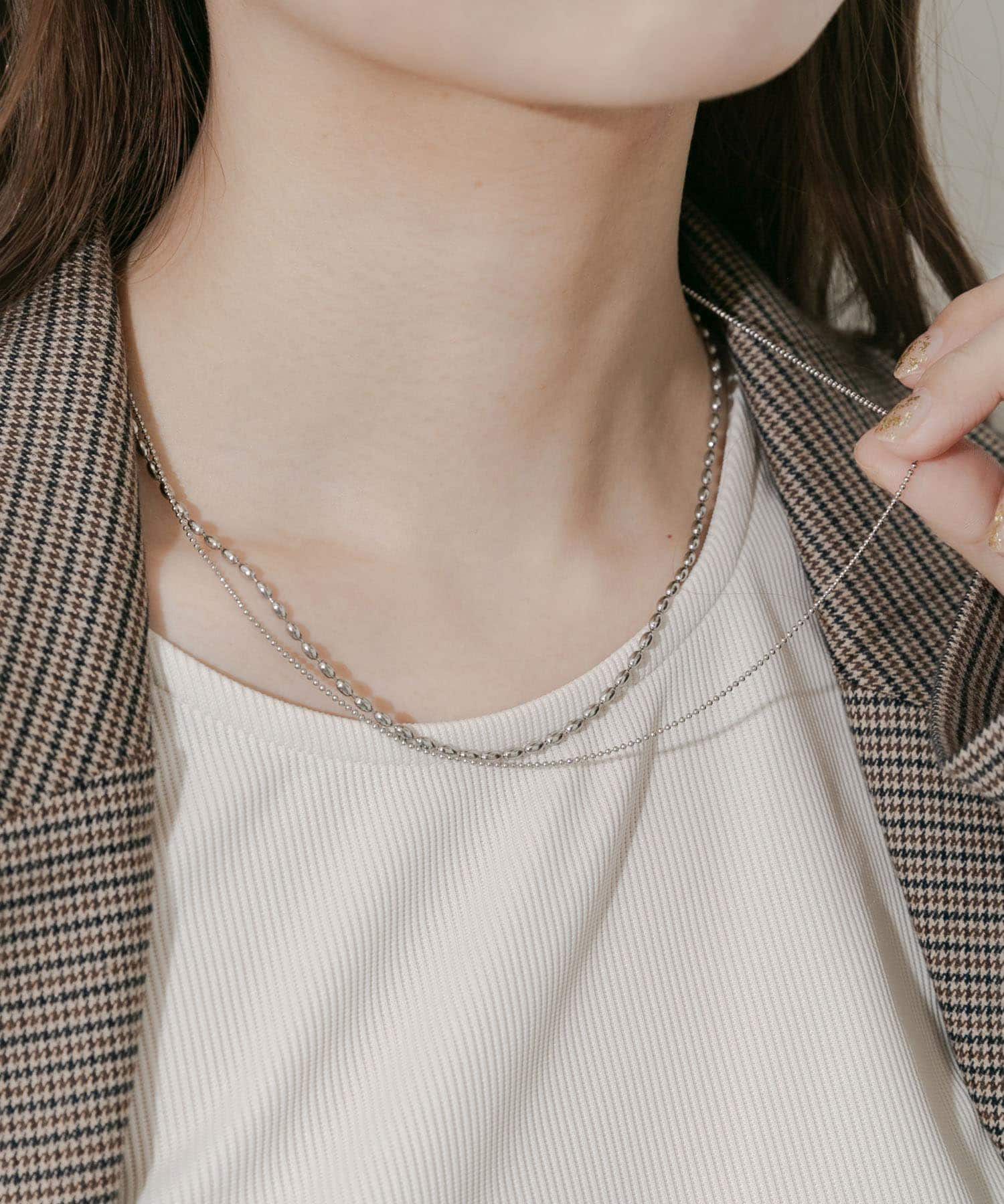 SMELLY「ステンレスボールチェーン2セットネックレス」|ネックレス|