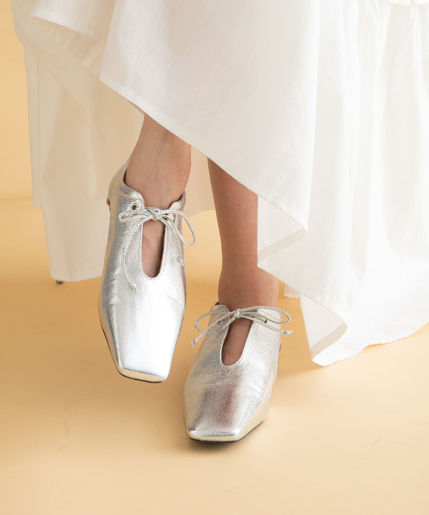 Sonny Label 「スクエアトゥスリットパンプス」|パンプス|シルバー