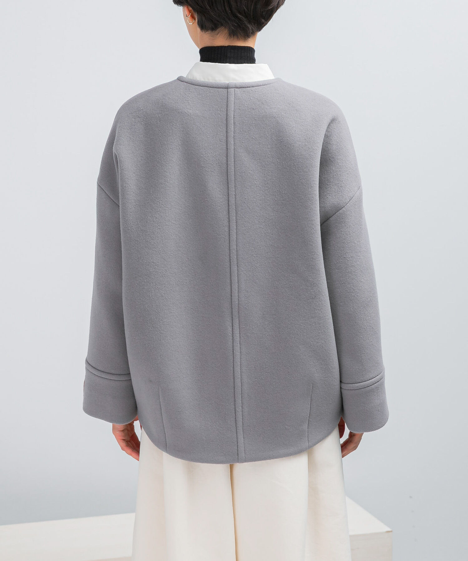 URBAN RESEARCH ROSSO「LA TORREショートノーカラーコート」|ノーカラーコート|