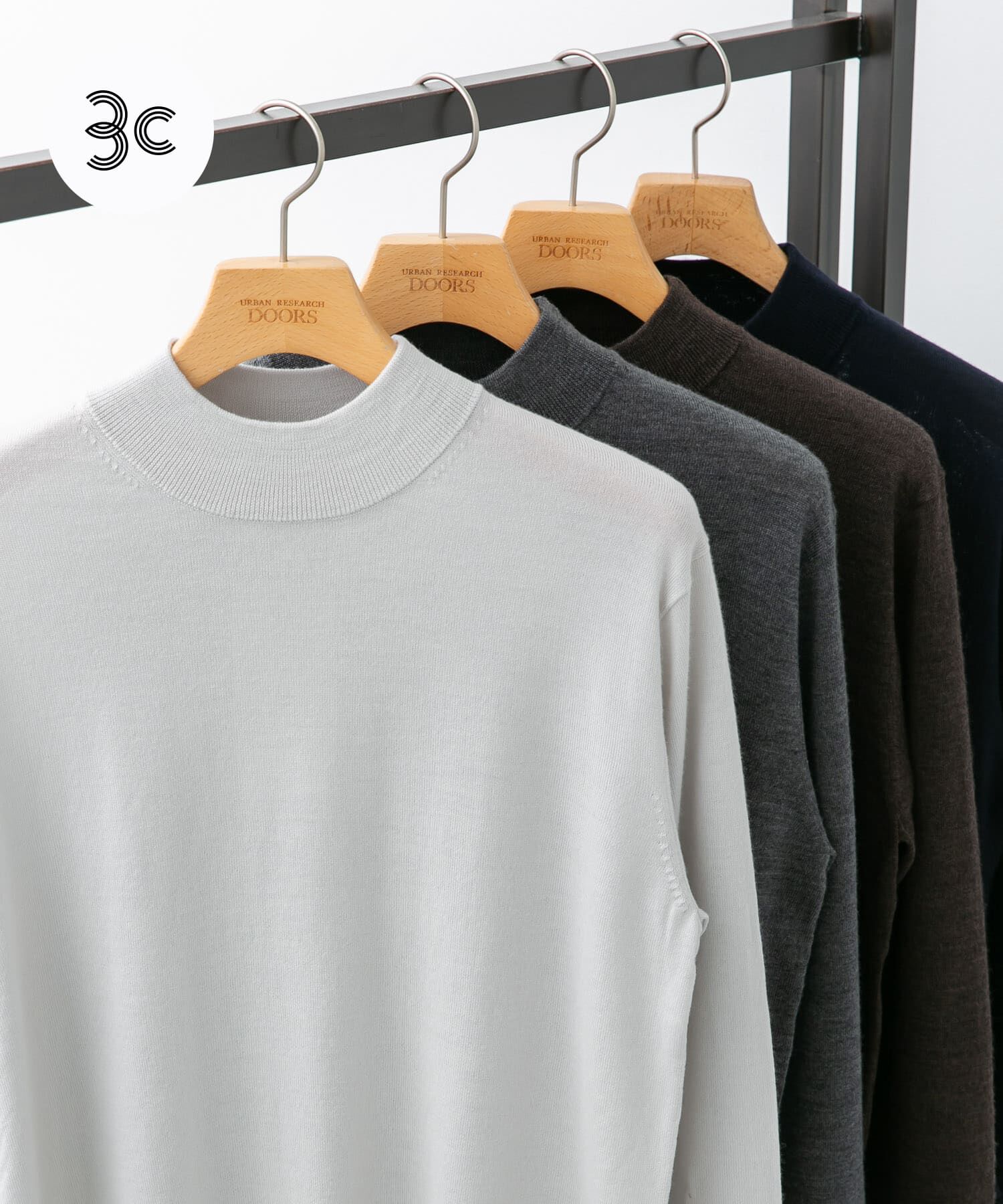 URBAN RESEARCH DOORS「LIFE STYLE TAILOR　マシンウォッシャブルハイゲージモックニット」|シャツ・ブラウス|アイボリー