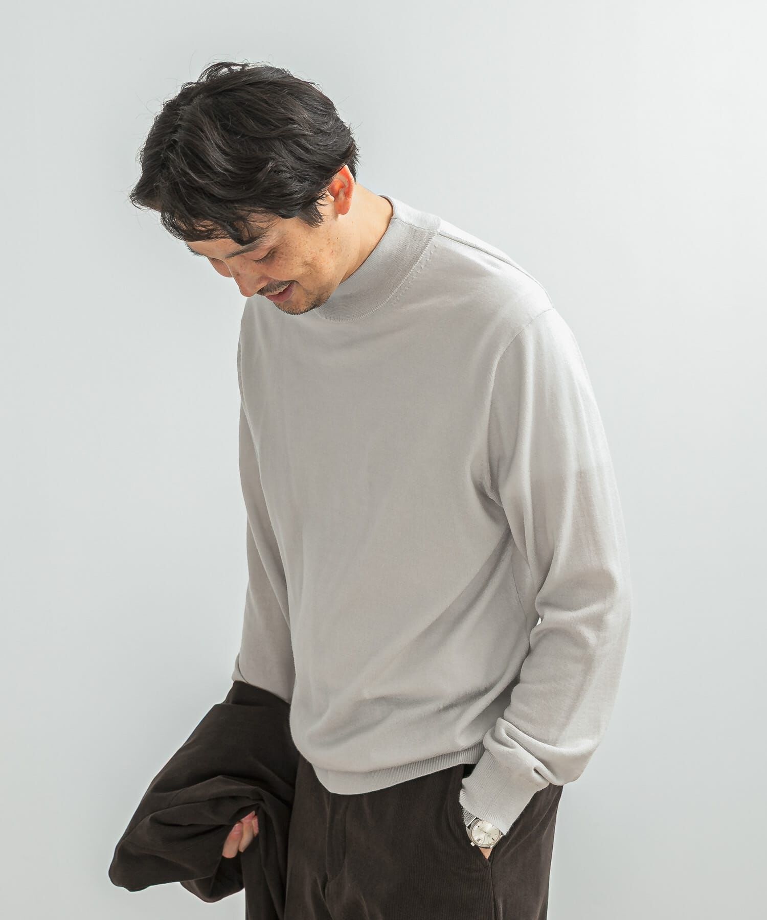 URBAN RESEARCH DOORS「LIFE STYLE TAILOR　マシンウォッシャブルハイゲージモックニット」|シャツ・ブラウス|