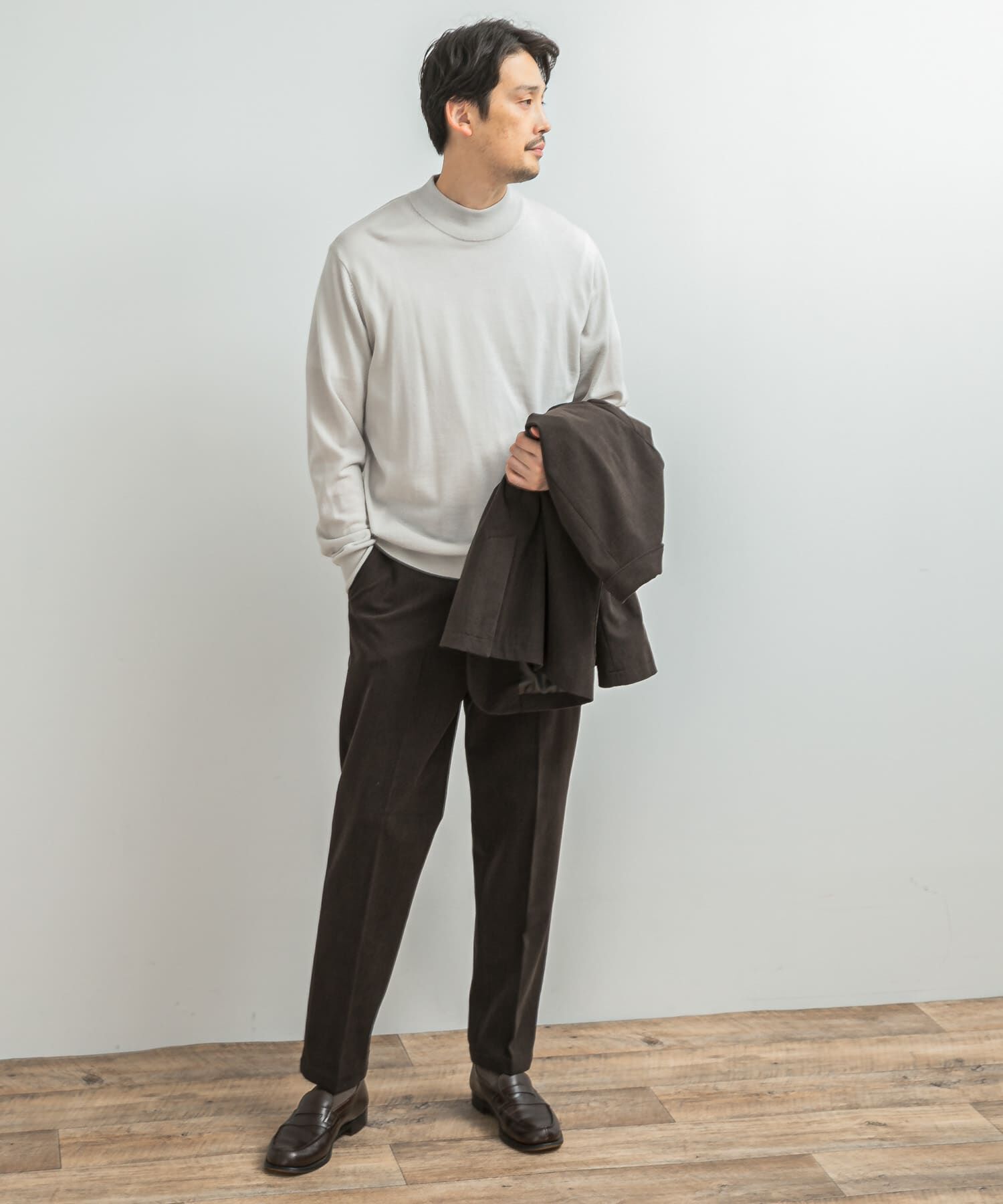 URBAN RESEARCH DOORS「LIFE STYLE TAILOR　マシンウォッシャブルハイゲージモックニット」|シャツ・ブラウス|