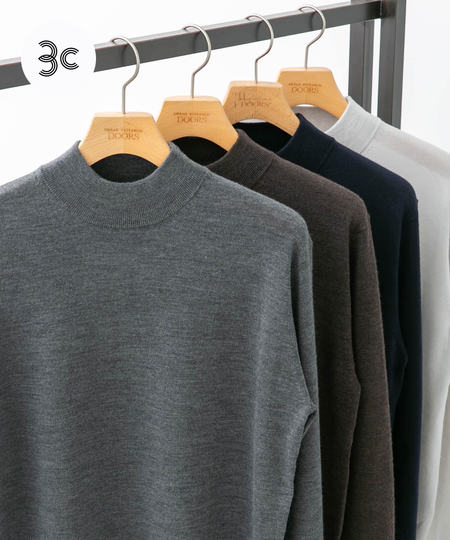 URBAN RESEARCH DOORS「LIFE STYLE TAILOR　マシンウォッシャブルハイゲージモックニット」|シャツ・ブラウス|グレー系その他