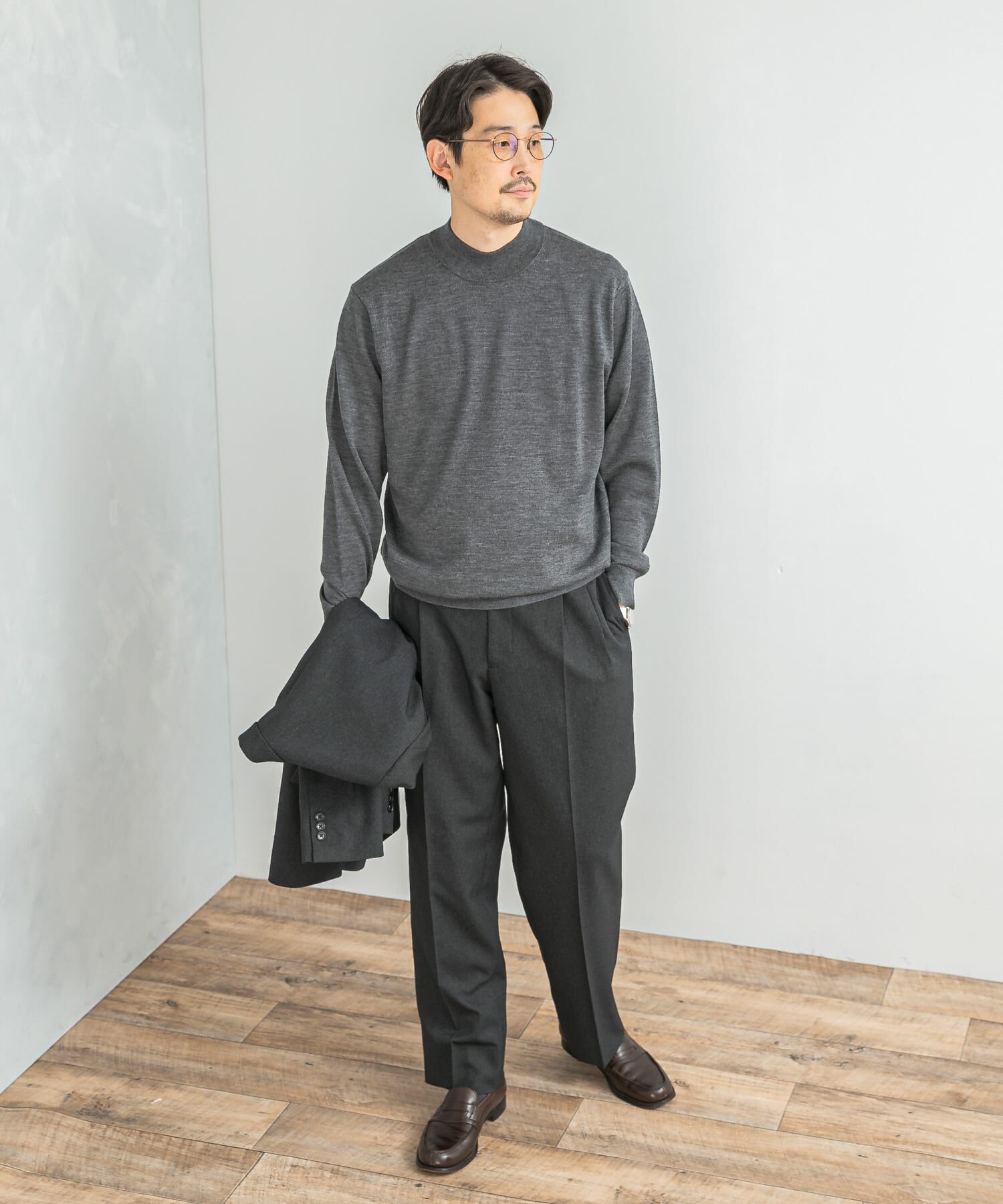 URBAN RESEARCH DOORS「LIFE STYLE TAILOR　マシンウォッシャブルハイゲージモックニット」|シャツ・ブラウス|