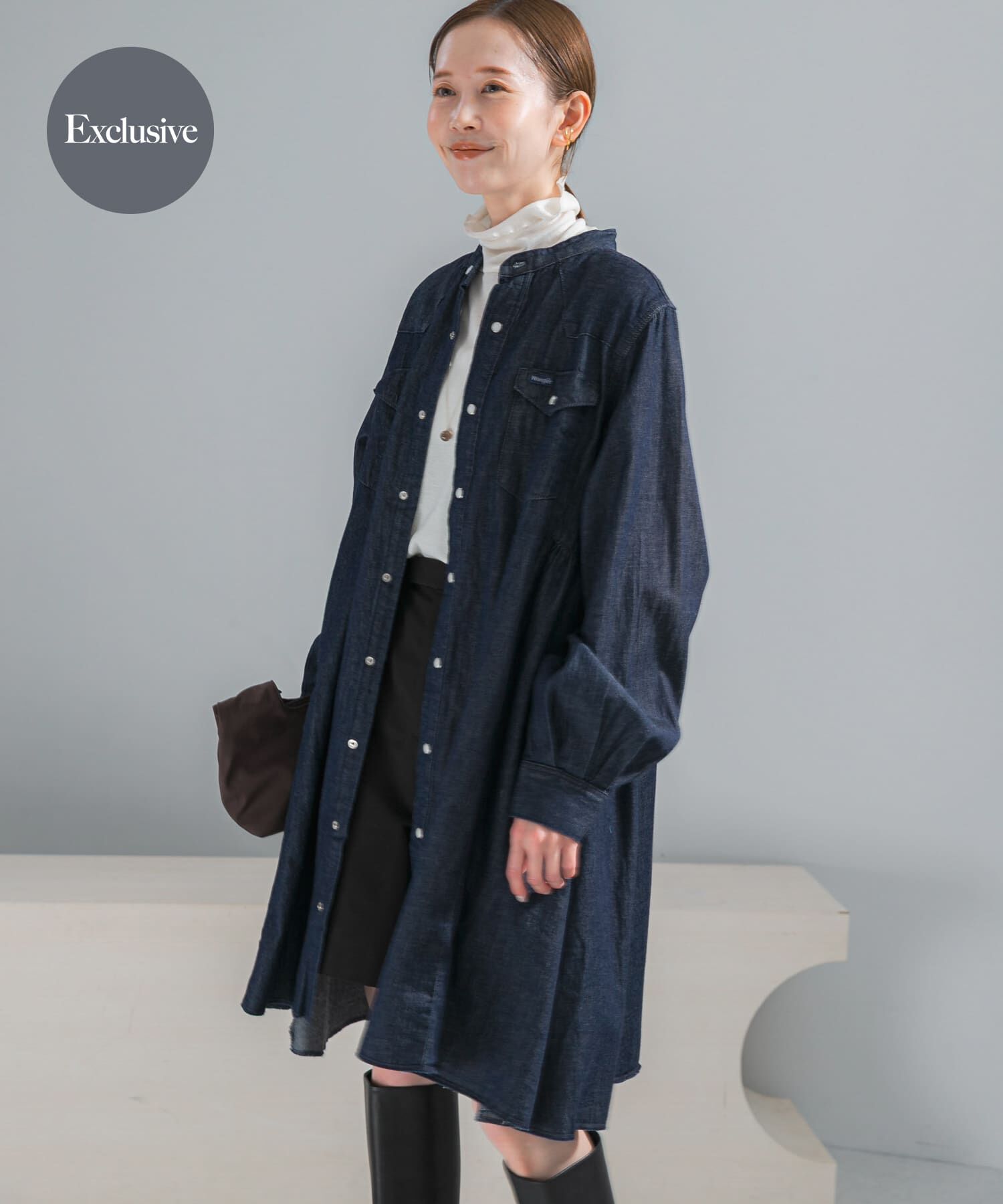 URBAN RESEARCH ROSSO「『別注』Wrangler&times;ROSSO　WESTERN MINI DRESS」|ワンピース|ブルー