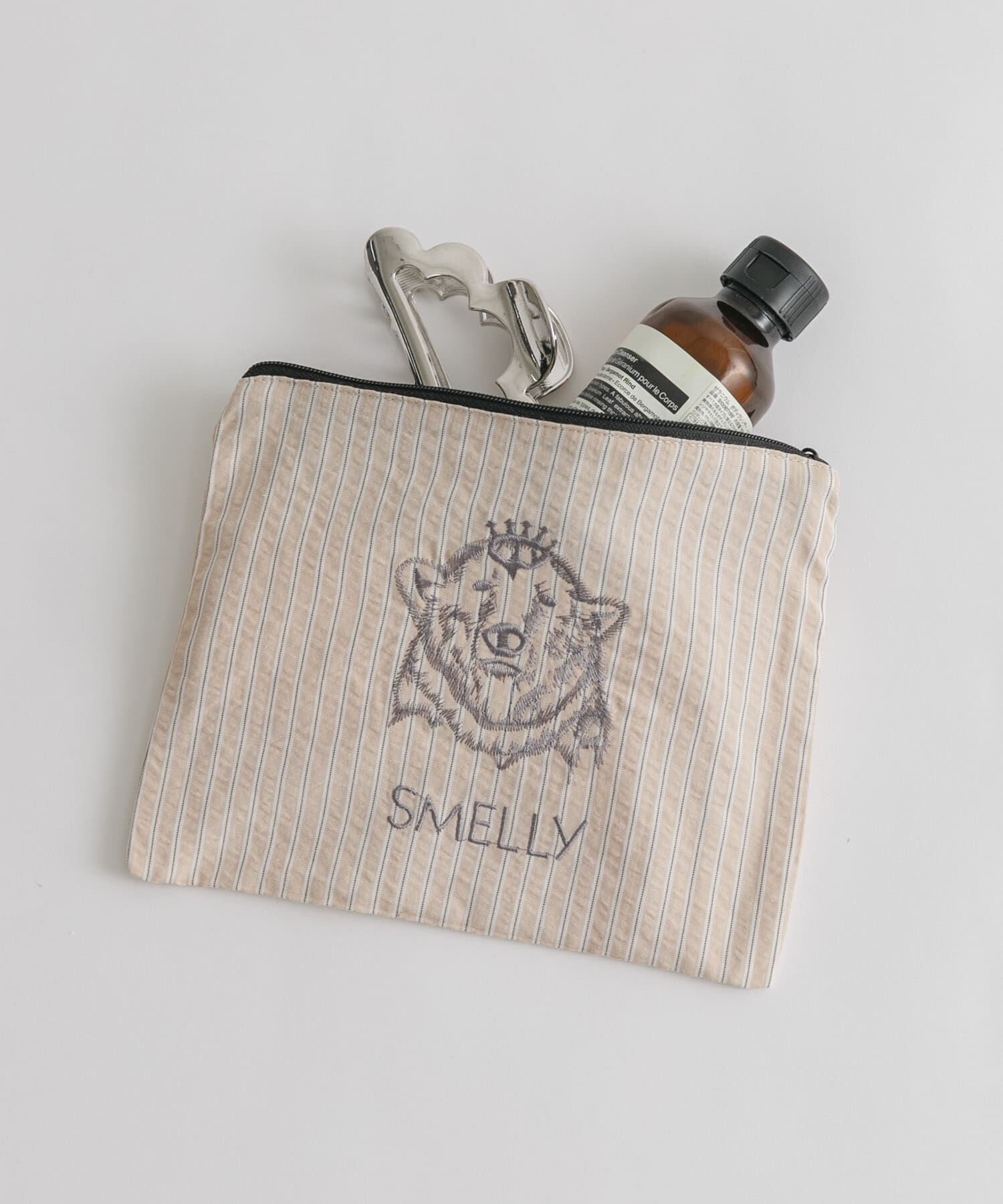 SMELLY「MELLYポーチM」|ポーチ|ストライプ