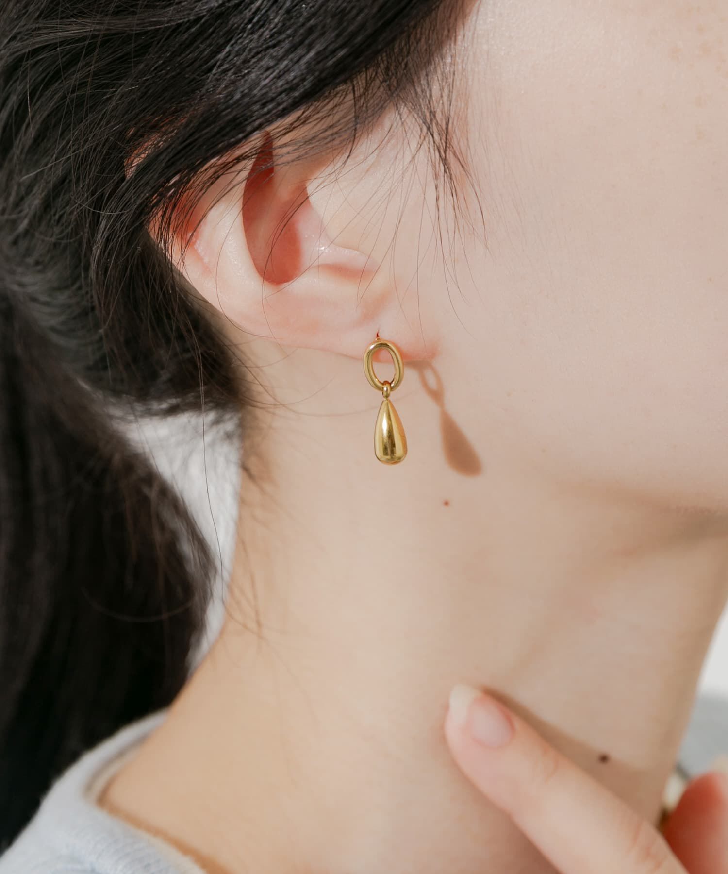 SMELLY「ステンレスドロップメタルピアス」|ピアス|