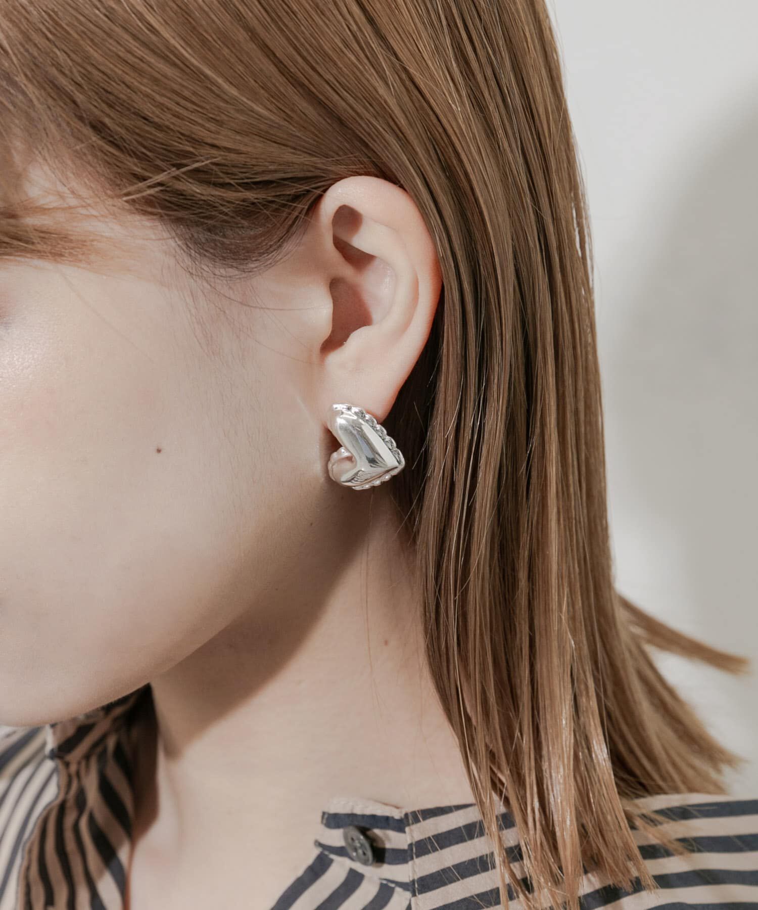 SMELLY「プックリメタルハートピアス」|ピアス|