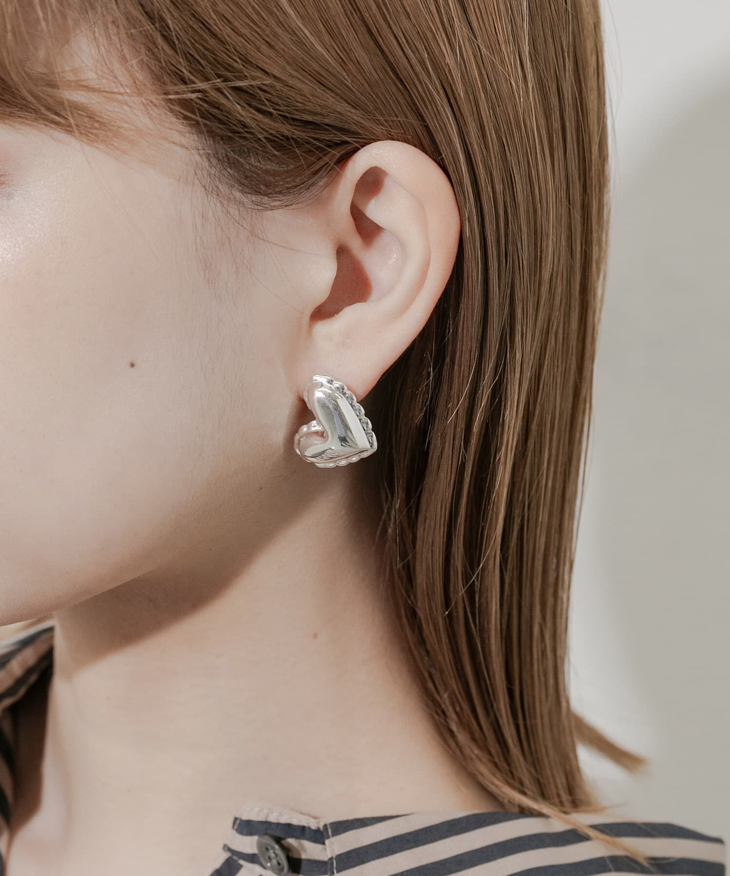 SMELLY「プックリメタルハートピアス」|ピアス|