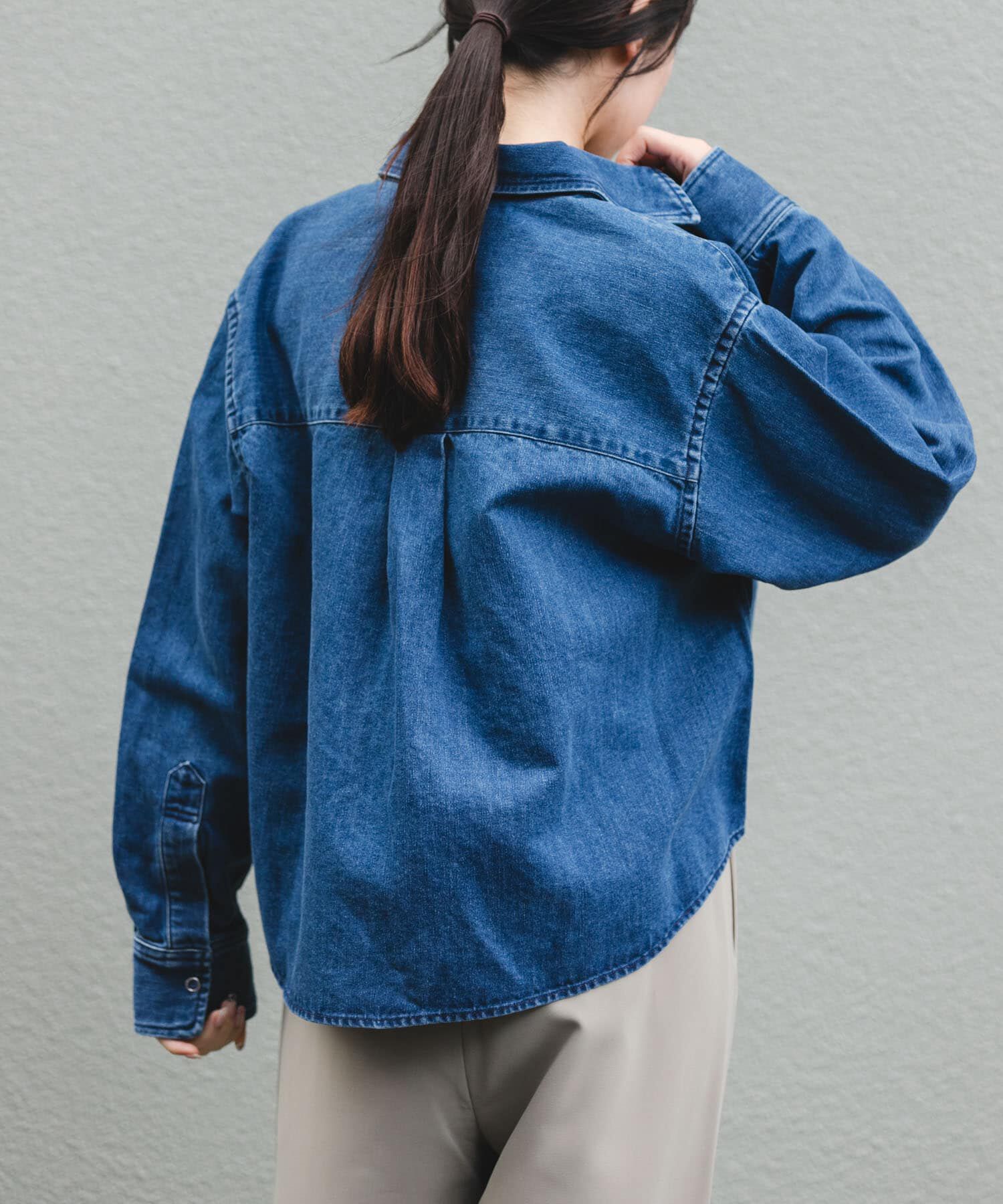 URBAN RESEARCH DOORS「FORK&SPOON　ペーパーブレンドデニムシャツ」|シャツ・ブラウス|