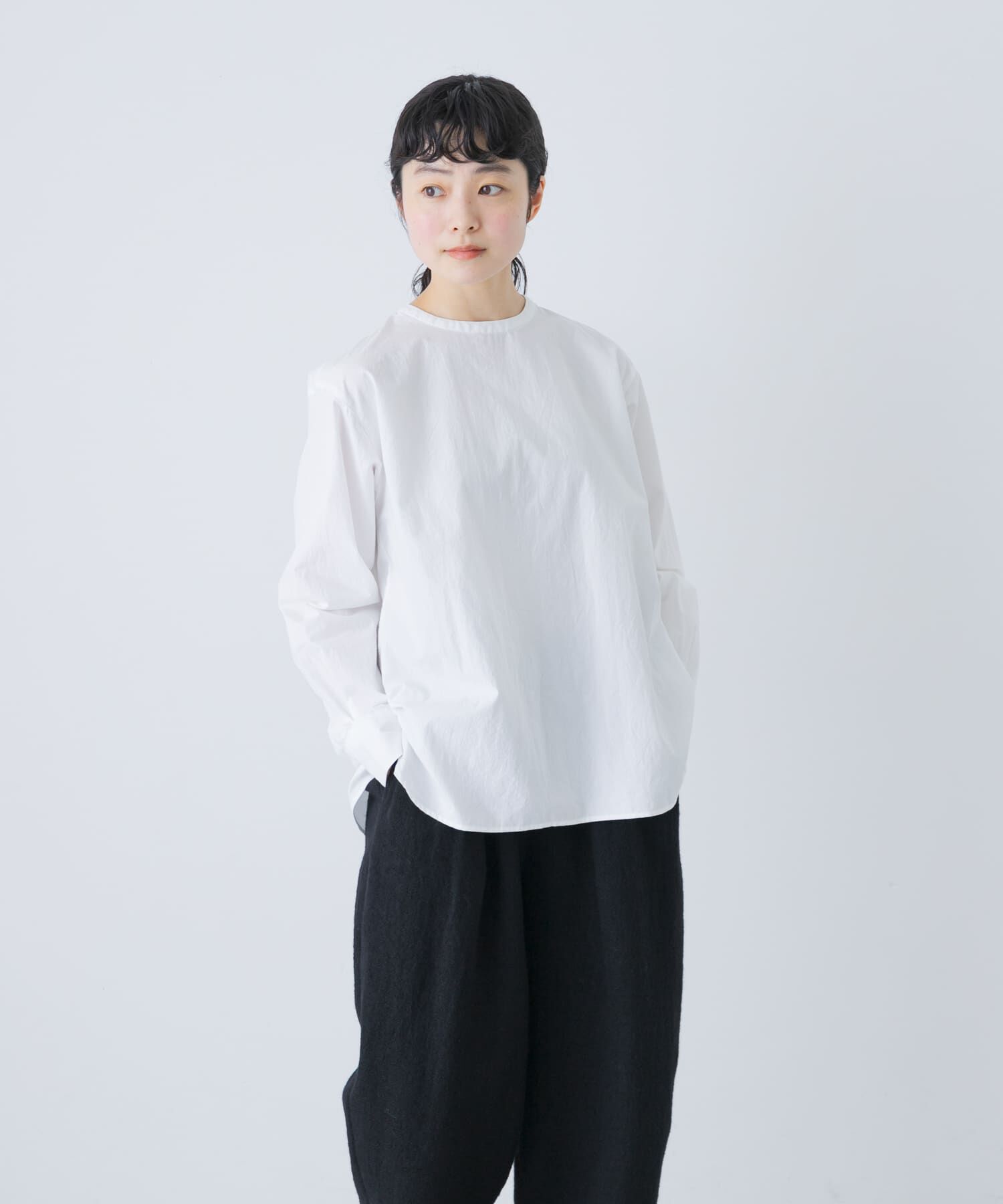 かぐれ「コットンクルーネックプルオーバーシャツ」|シャツ・ブラウス|