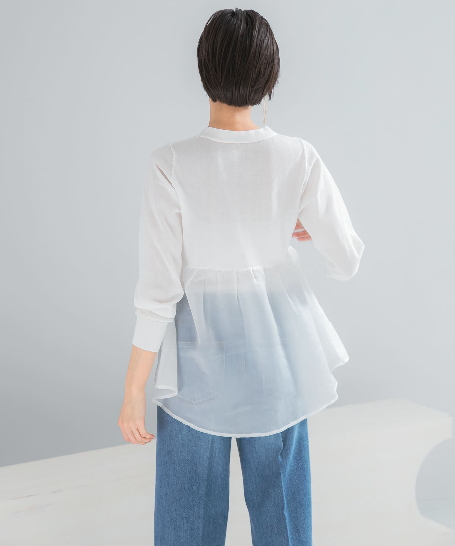 URBAN RESEARCH ROSSO「『WEB限定』ドッキングペプラムカーディガン」|ニット・セーター|