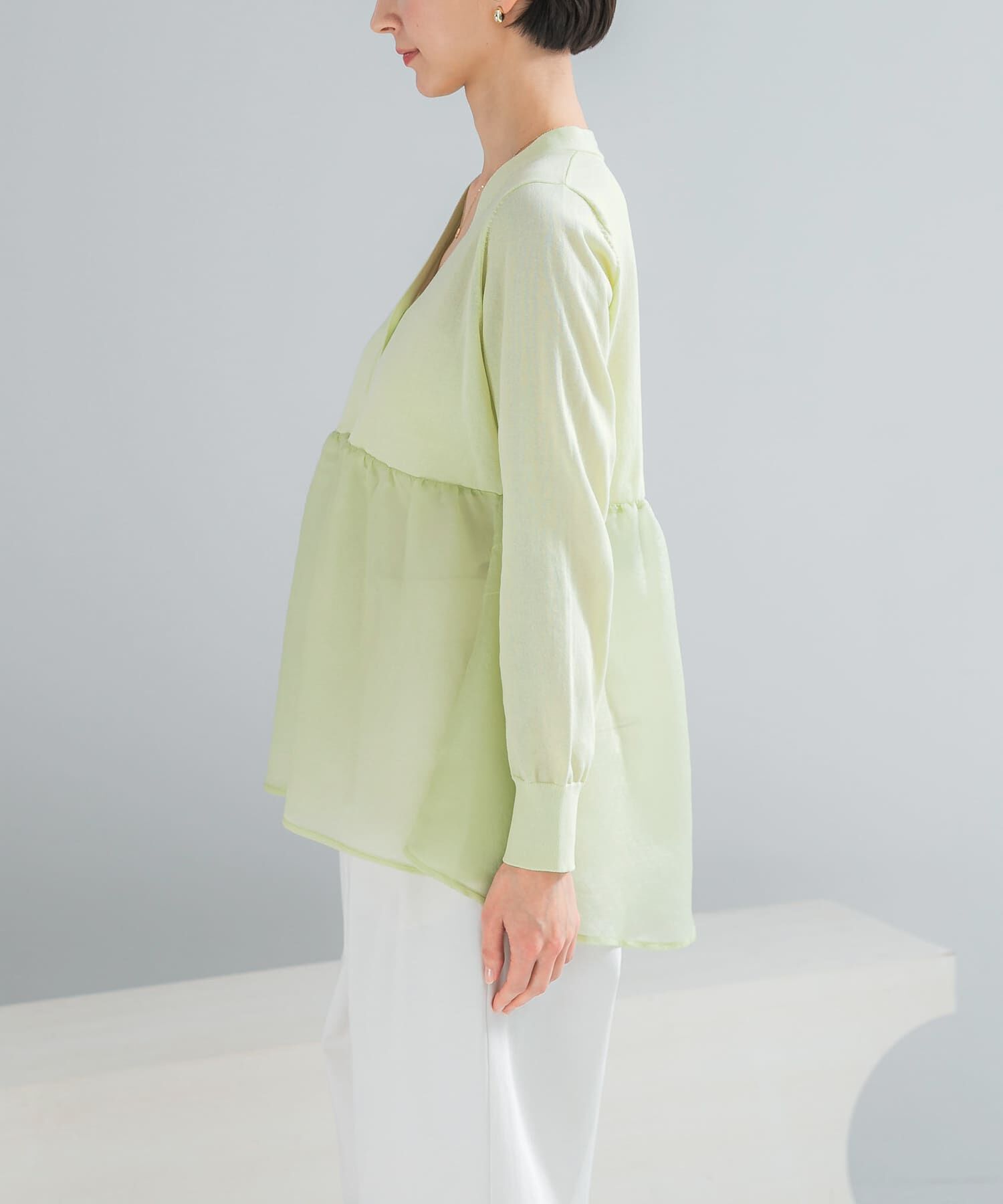 URBAN RESEARCH ROSSO「『WEB限定』ドッキングペプラムカーディガン」|ニット・セーター|