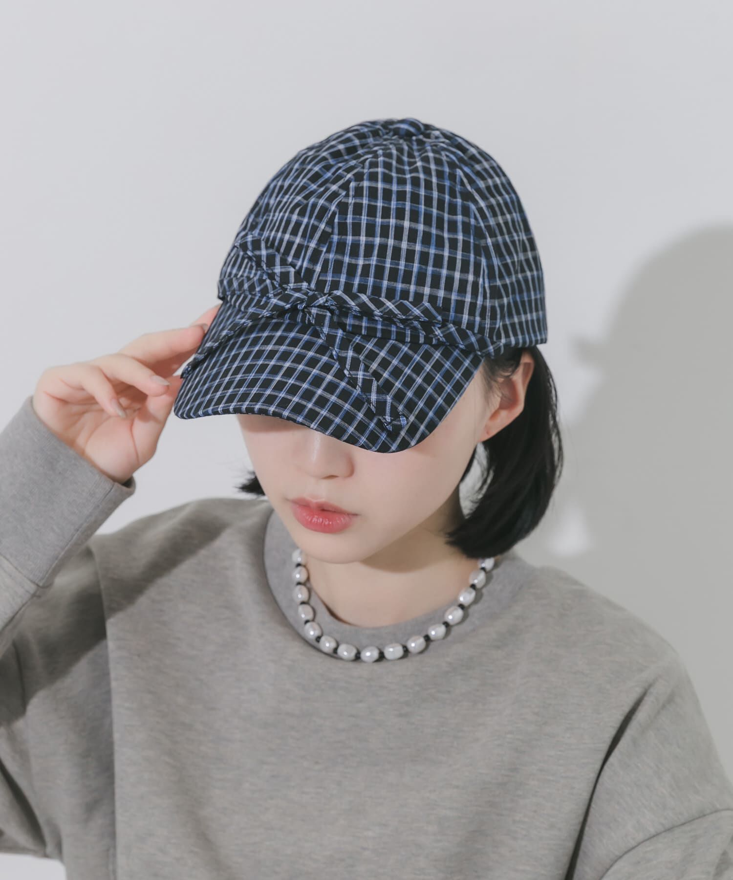 SMELLY「フロントリボンチェックキャップ」|キャップ・キャスケット|