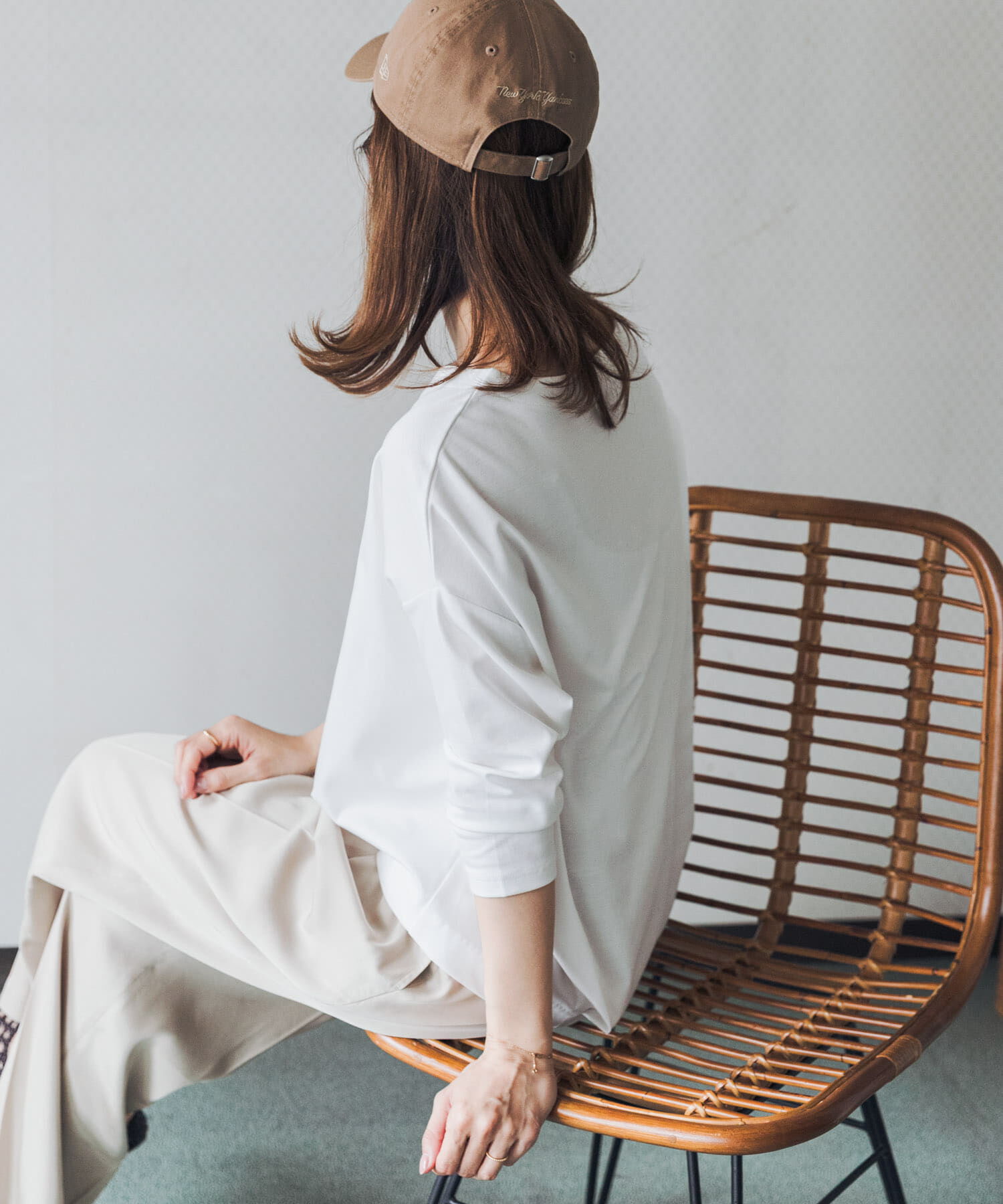 URBAN RESEARCH DOORS「コットンバックタック7分袖プルオーバー」|Tシャツ・カットソー|