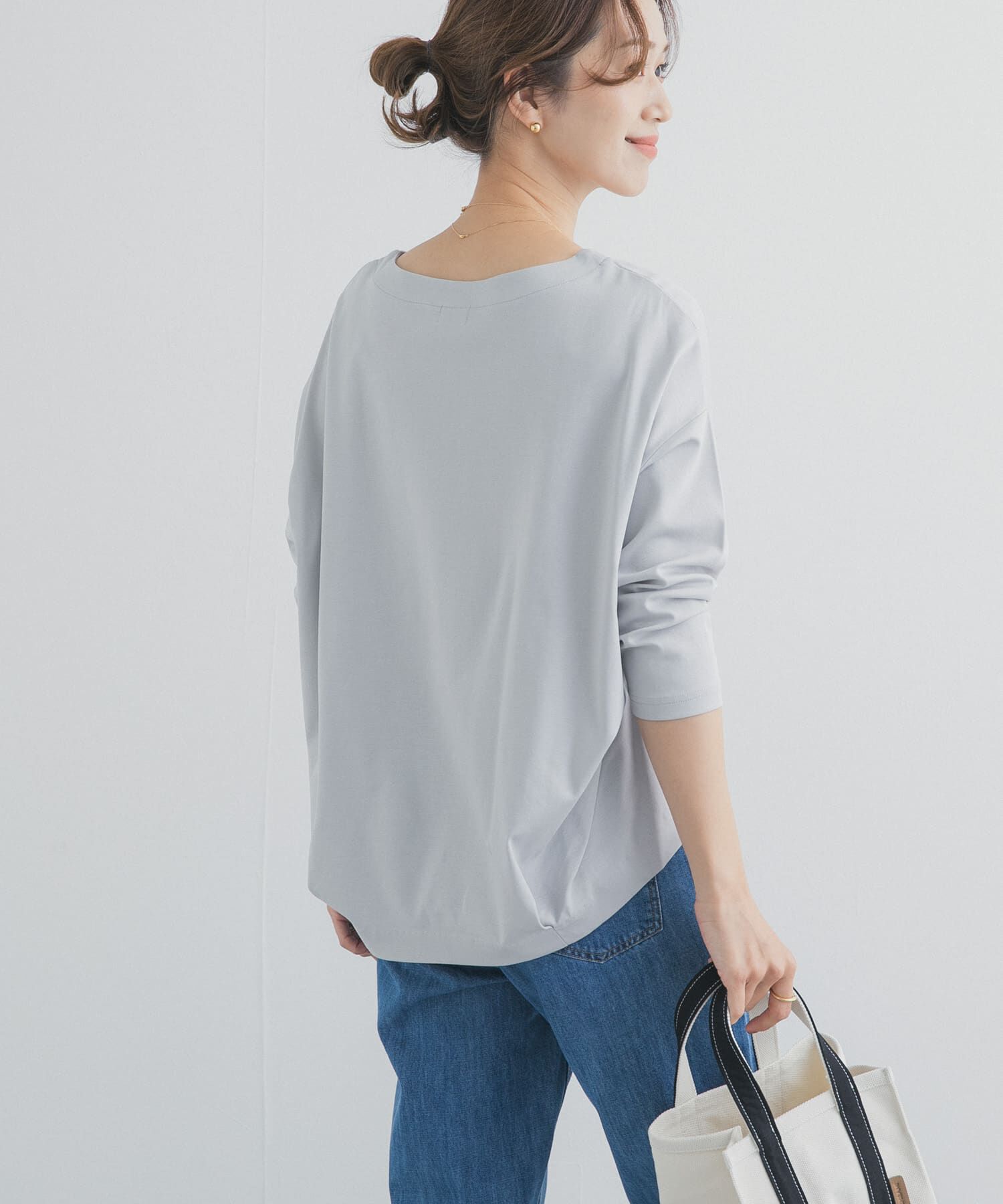 URBAN RESEARCH DOORS「コットンバックタック7分袖プルオーバー」|Tシャツ・カットソー|