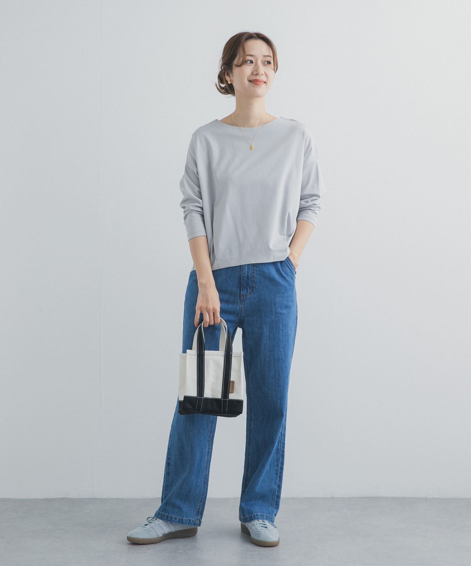 URBAN RESEARCH DOORS「コットンバックタック7分袖プルオーバー」|Tシャツ・カットソー|