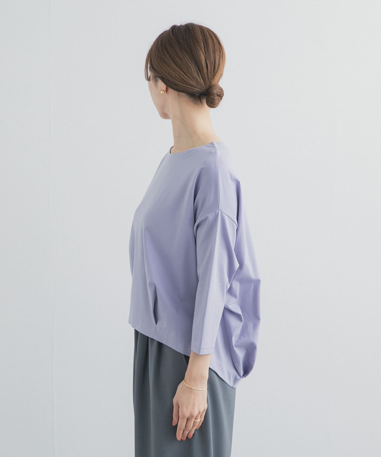 URBAN RESEARCH DOORS「コットンバックタック7分袖プルオーバー」|Tシャツ・カットソー|