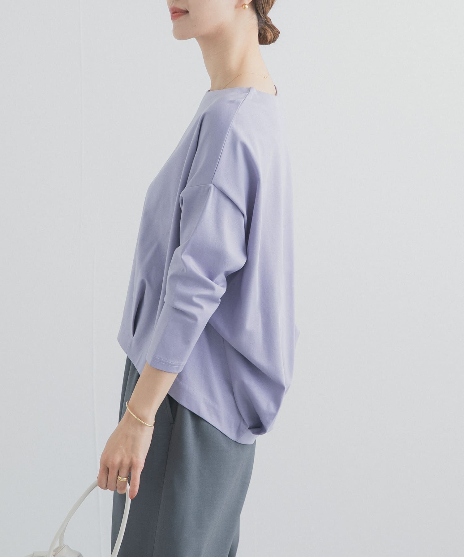 URBAN RESEARCH DOORS「コットンバックタック7分袖プルオーバー」|Tシャツ・カットソー|