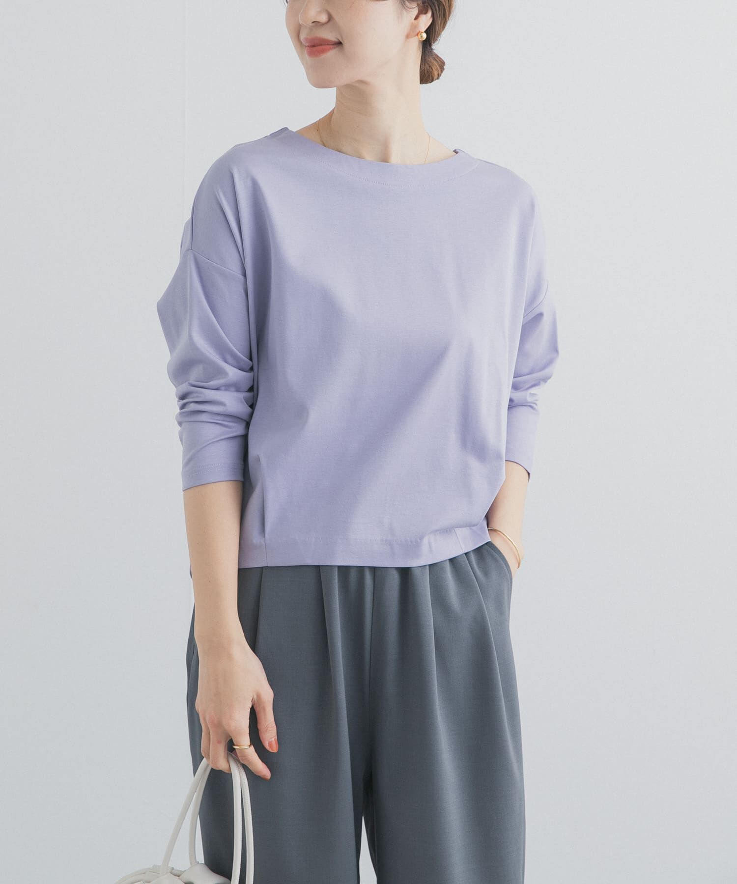 URBAN RESEARCH DOORS「コットンバックタック7分袖プルオーバー」|Tシャツ・カットソー|