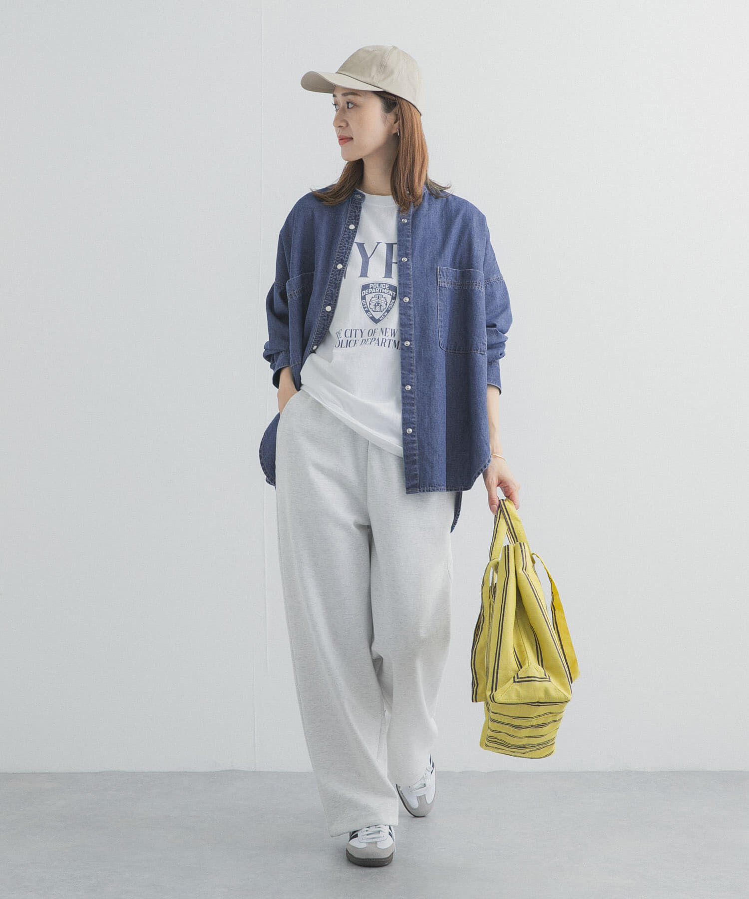 URBAN RESEARCH DOORS「デニムバンドカラーシャツ」|シャツ・ブラウス|